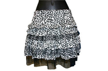 Load image into Gallery viewer, Black and White Animal Print and Mesh Skirt